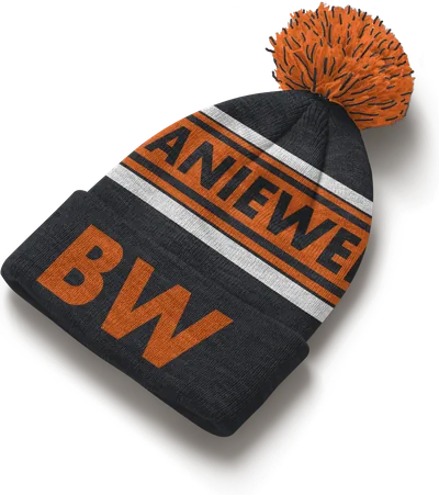 Beispiel-Beanie für Team: Dunkel mit leuchtendem Akzent
